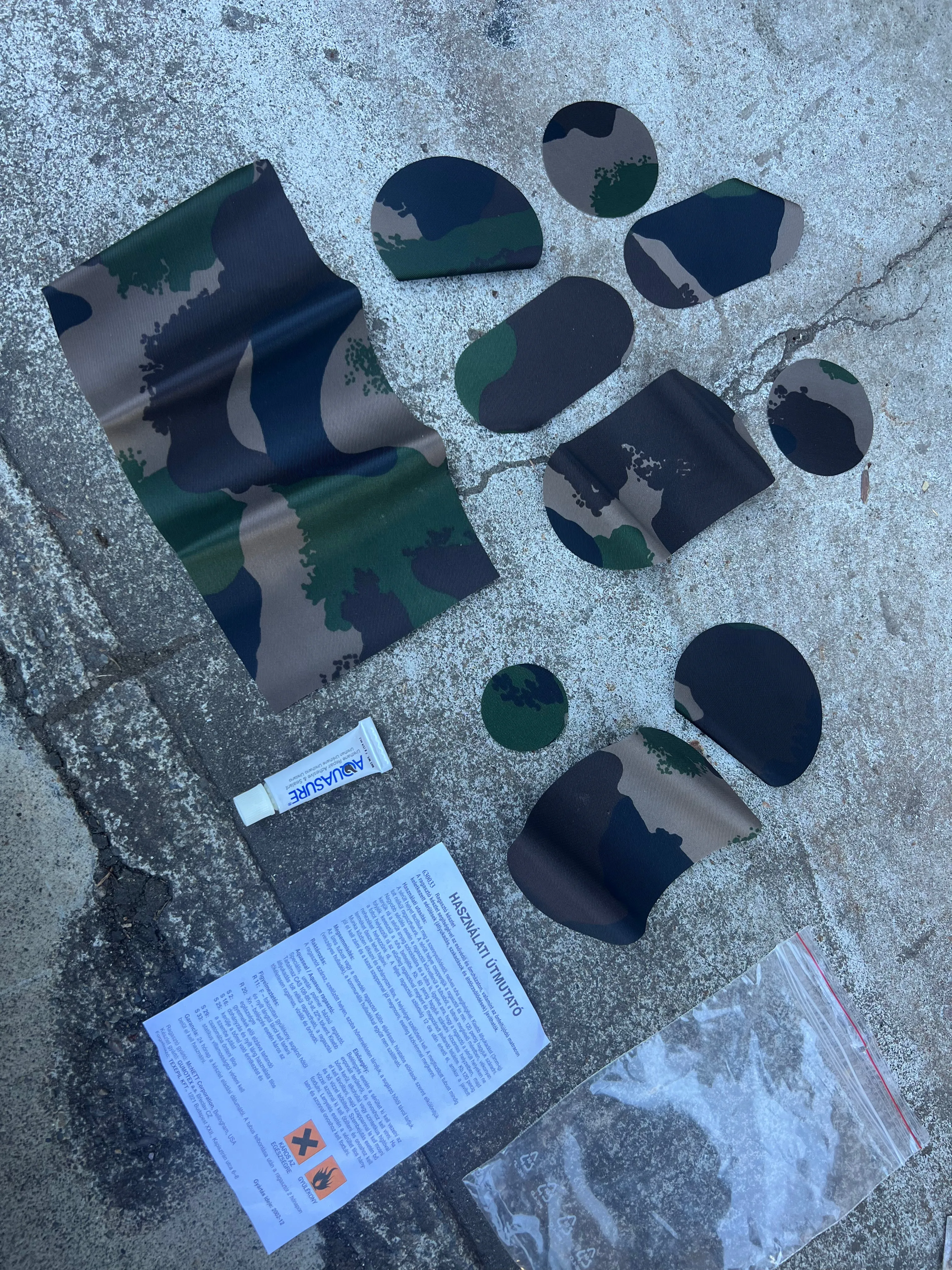 M81 woodland(ish) Wet Weather Patch Repair Kit - Various Sizes Included