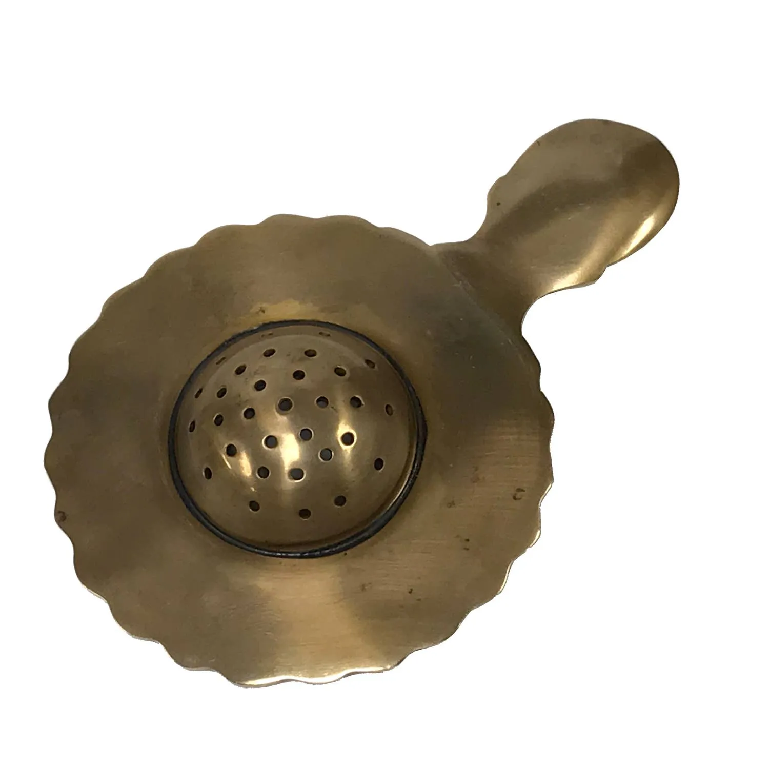 Madison Bay Co. - 5-1/4" Antiqued Brass Tea Strainer- Antique Vintage Style