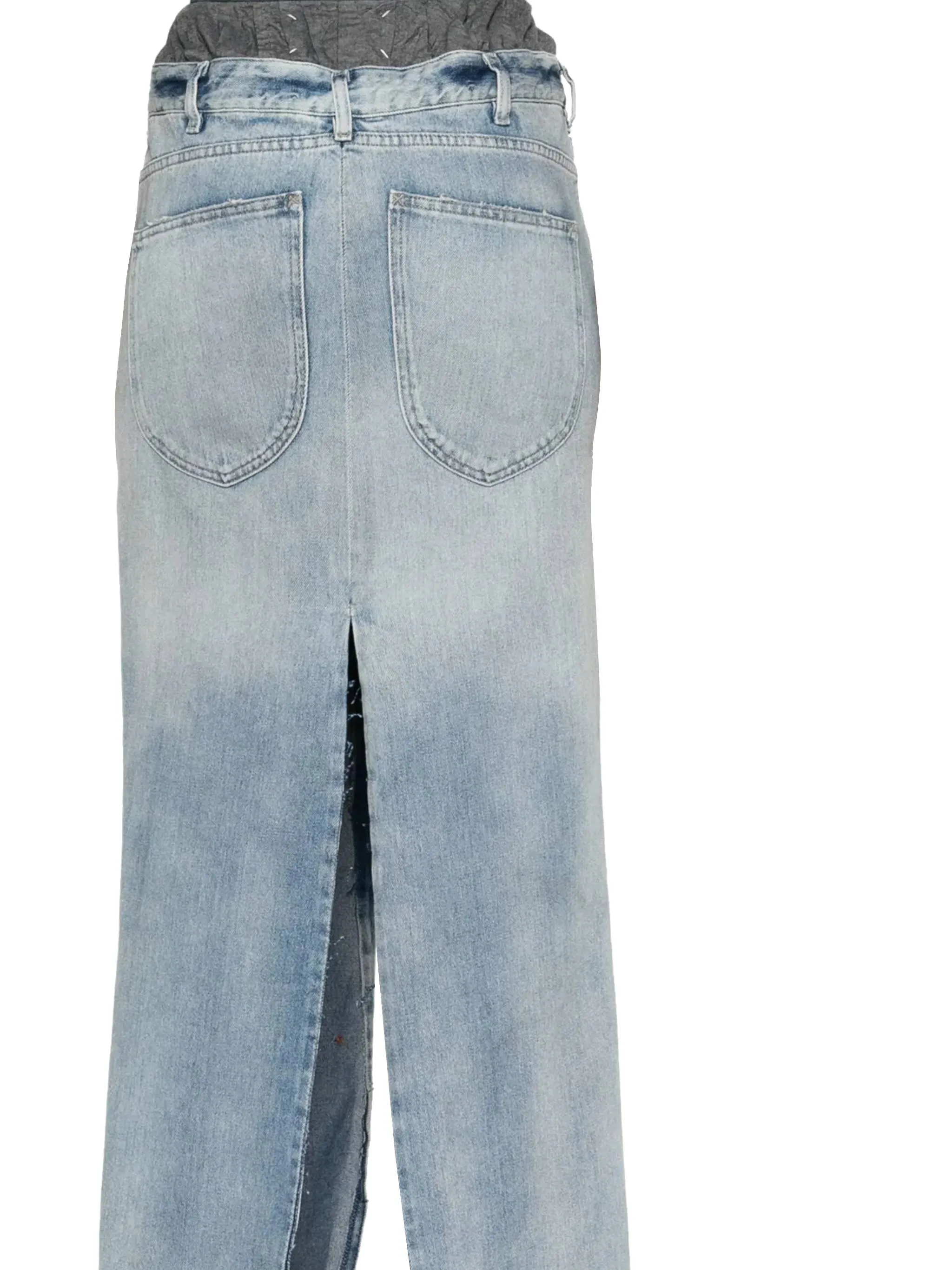 Maison margiela indigo blå front slits kjol