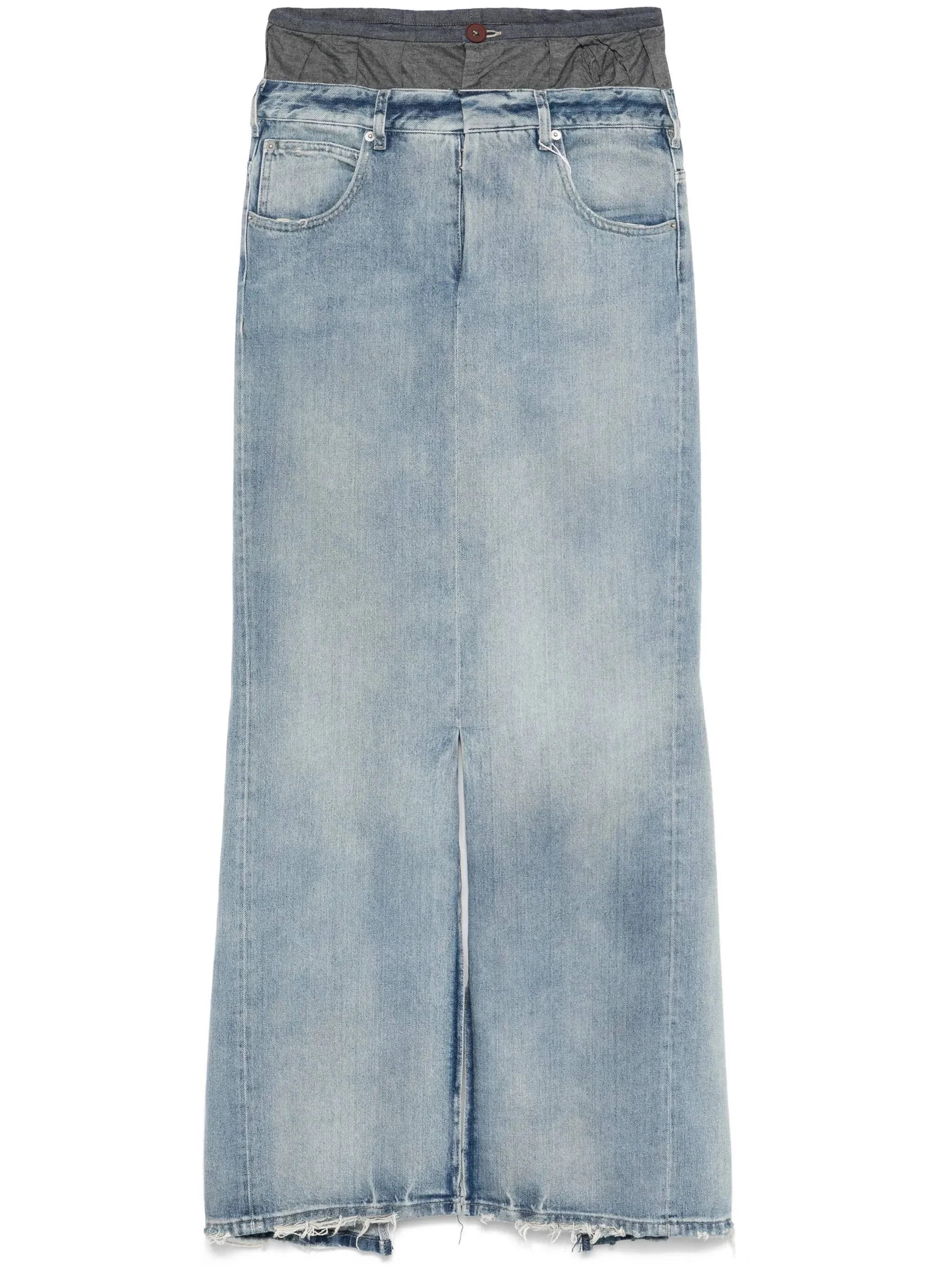 Maison margiela indigo blå front slits kjol