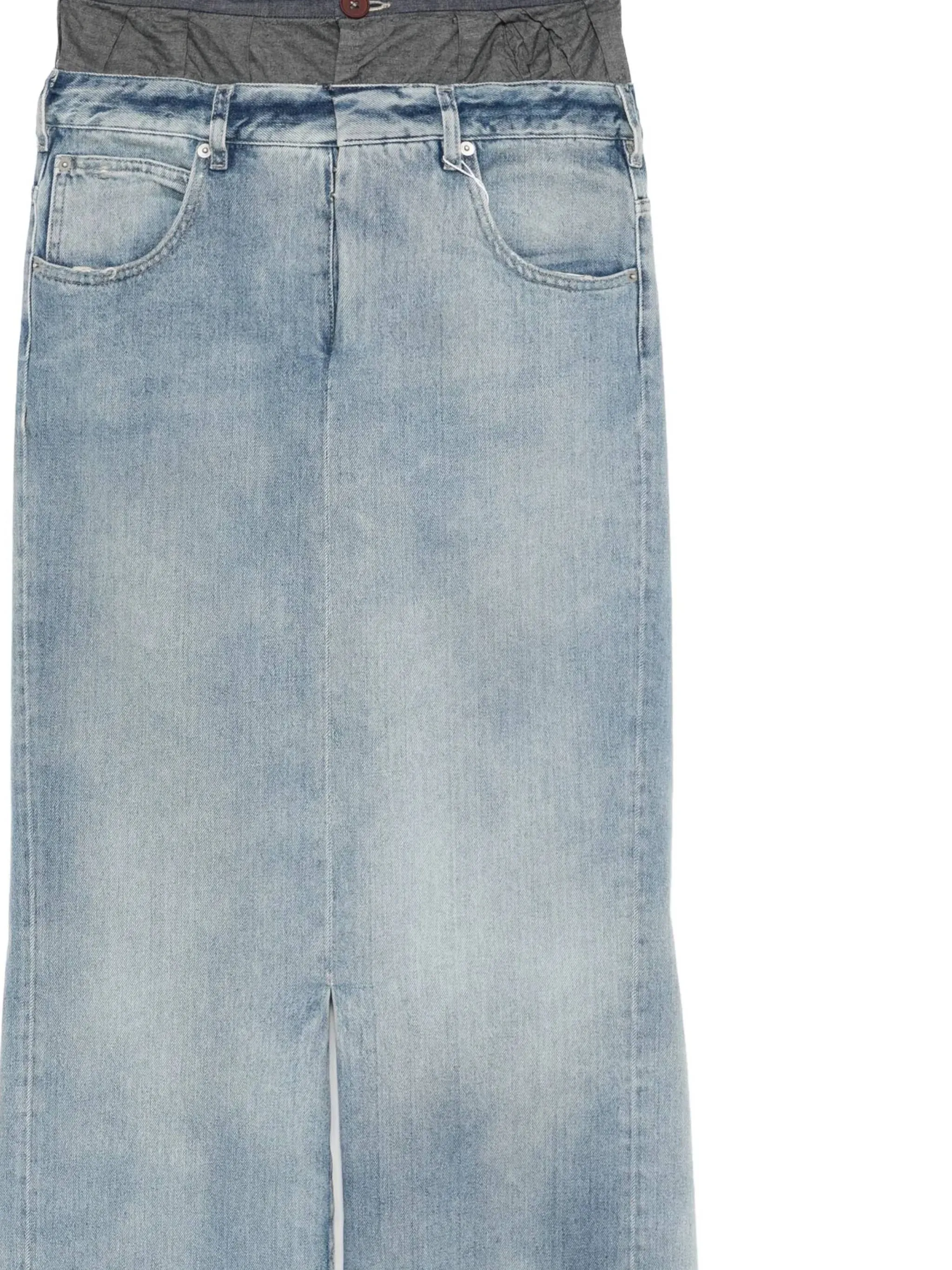 Maison margiela indigo blå front slits kjol