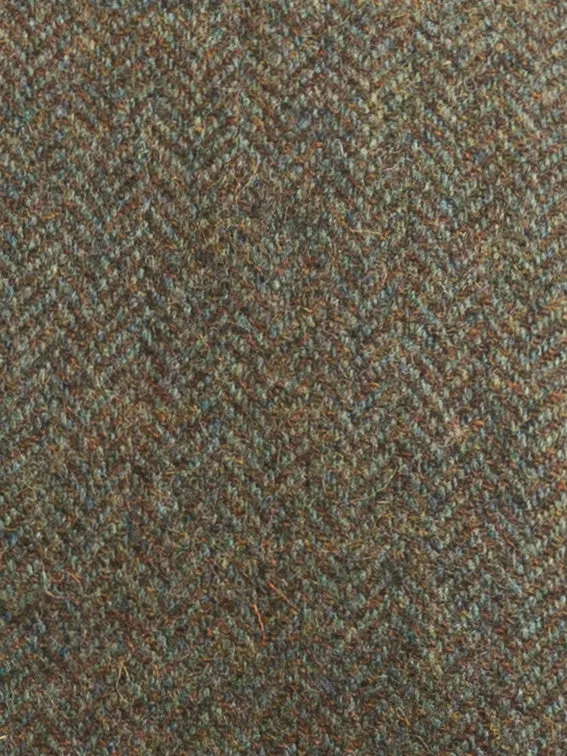Man Of Aran Moss Green Herringbone Tweed Waistcoat & Vest