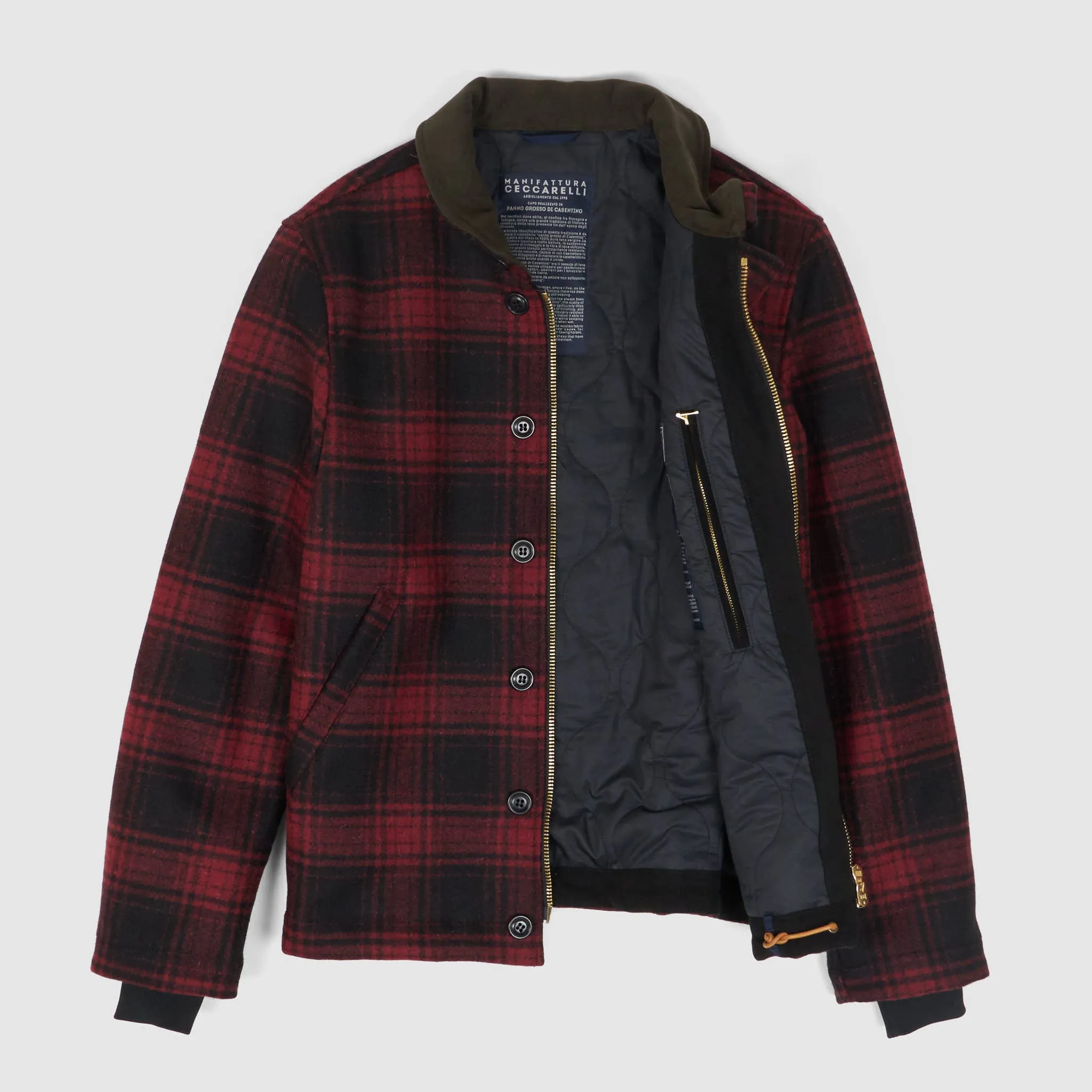 Manifattura Ceccarelli Wool Plaid N-1 Deck Jacket