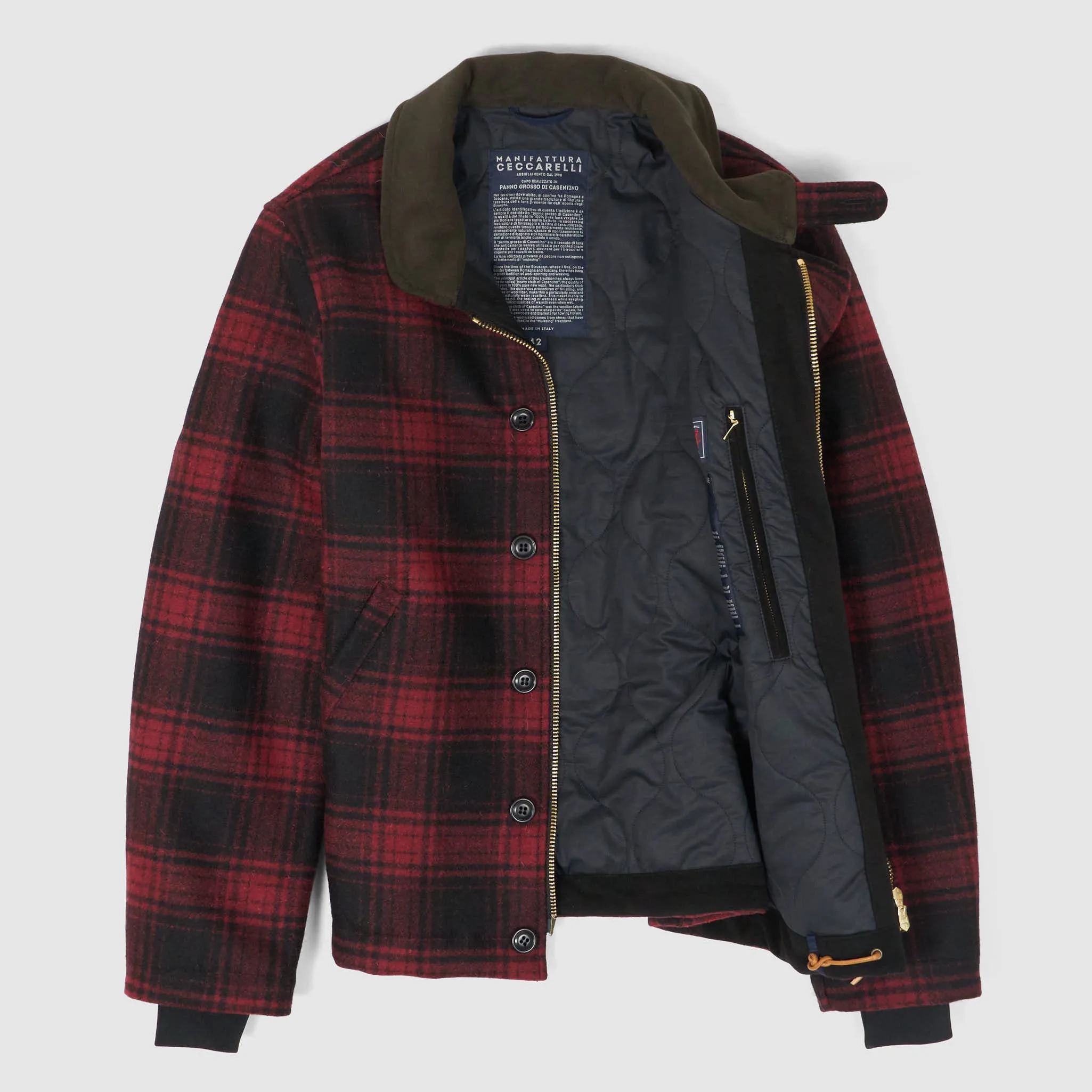Manifattura Ceccarelli Wool Plaid N-1 Deck Jacket