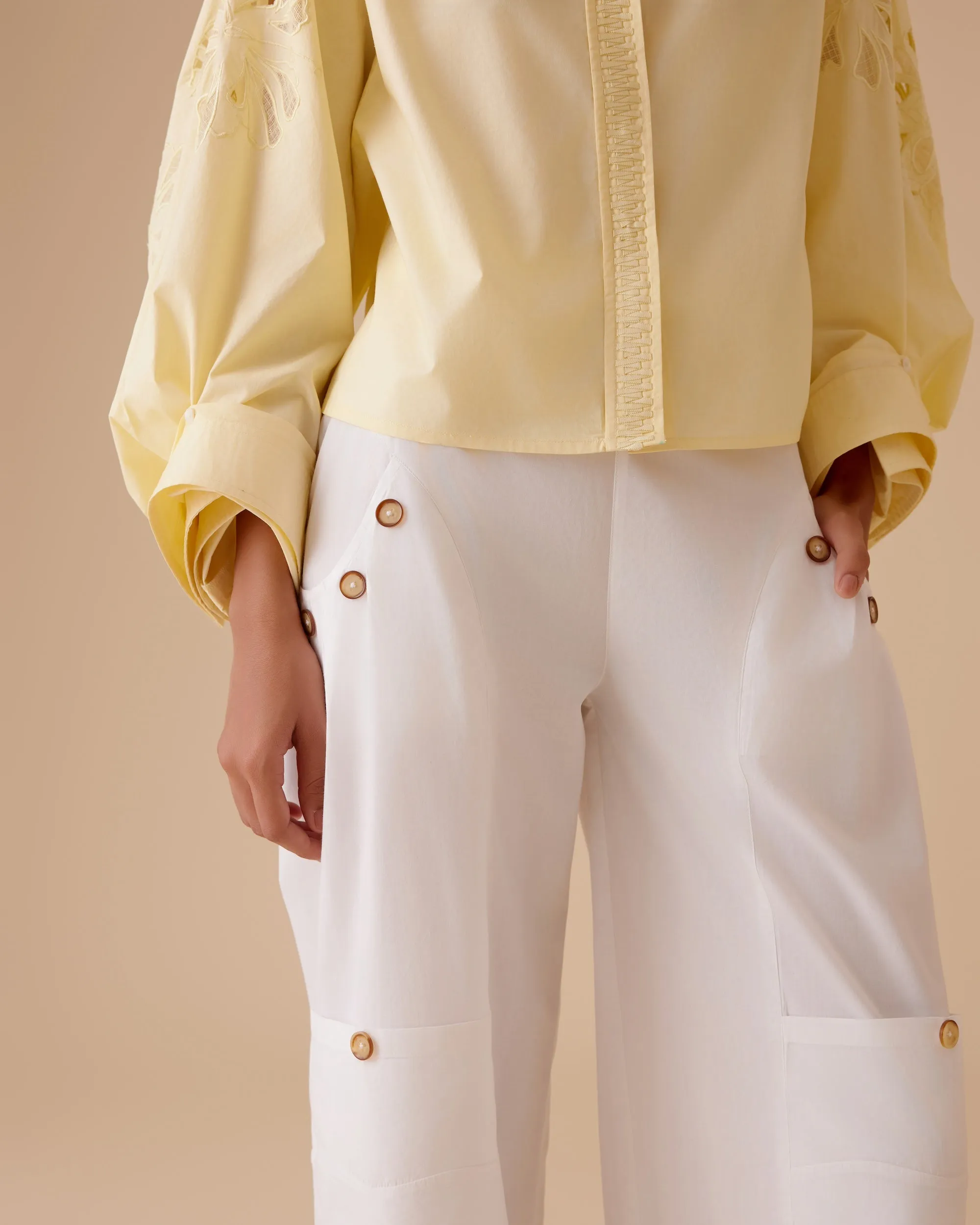 Manya white high waist pants