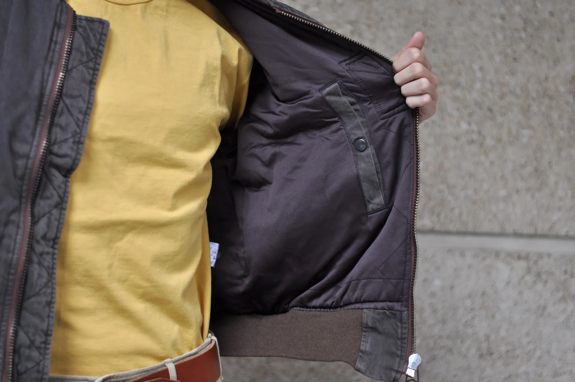 Maru Sankaku Peke by SDA MA-1 Bomber Jacket (Mud Brown)