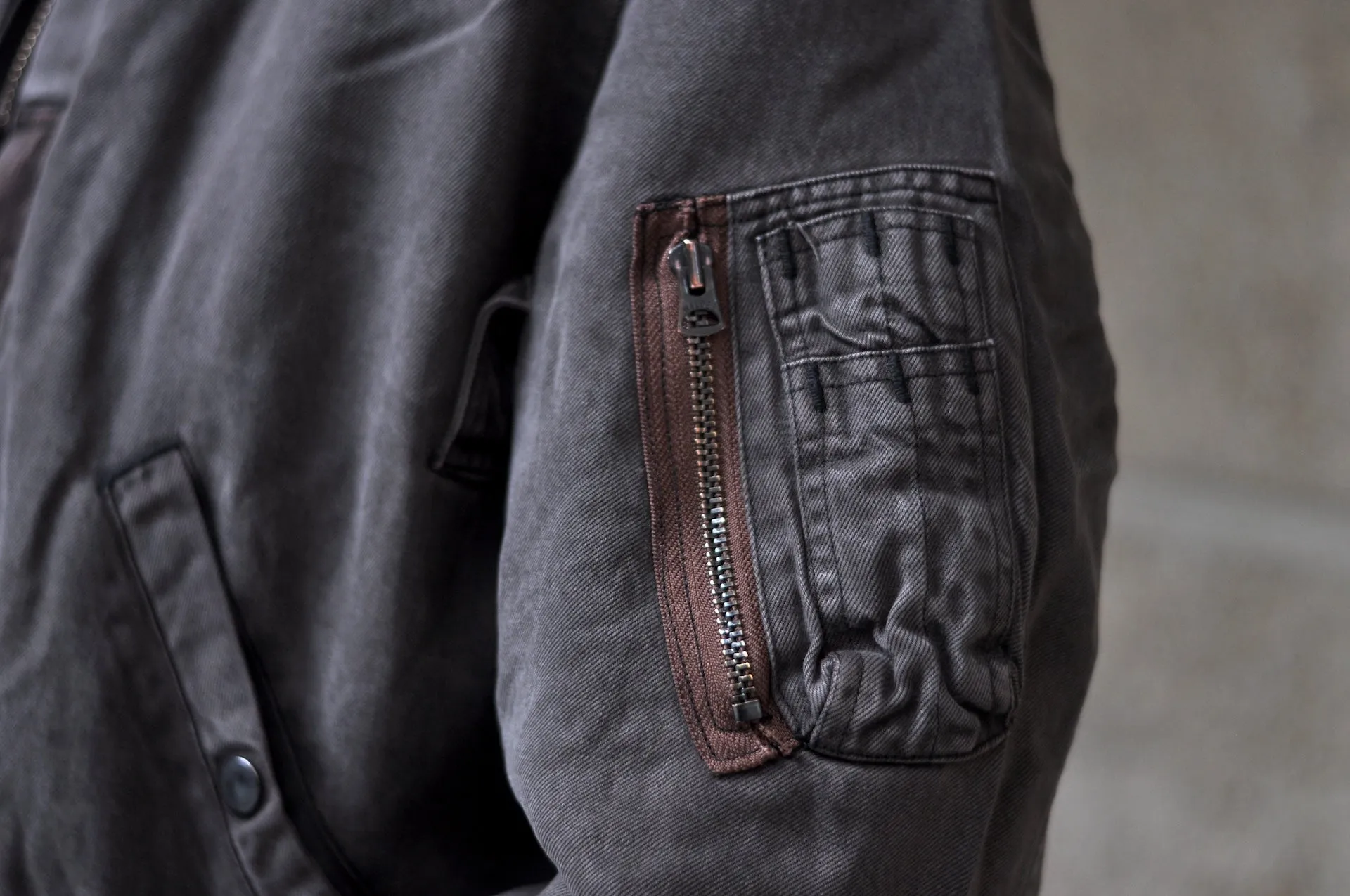 Maru Sankaku Peke by SDA MA-1 Bomber Jacket (Mud Brown)