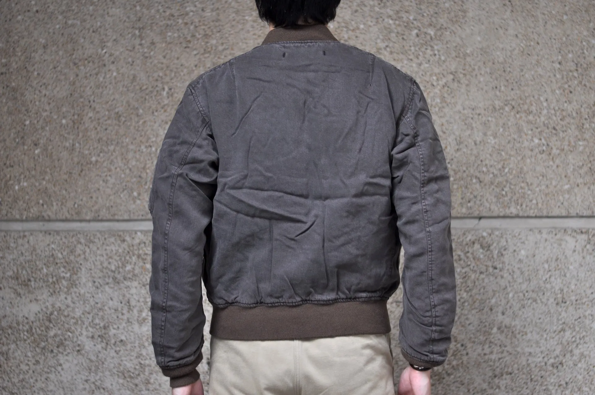 Maru Sankaku Peke by SDA MA-1 Bomber Jacket (Mud Brown)