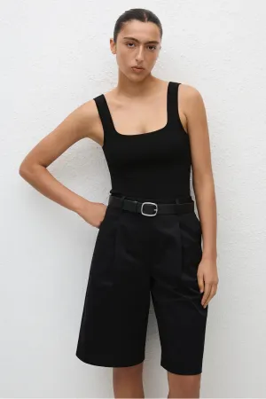 Matteau Long Chino Short - Black