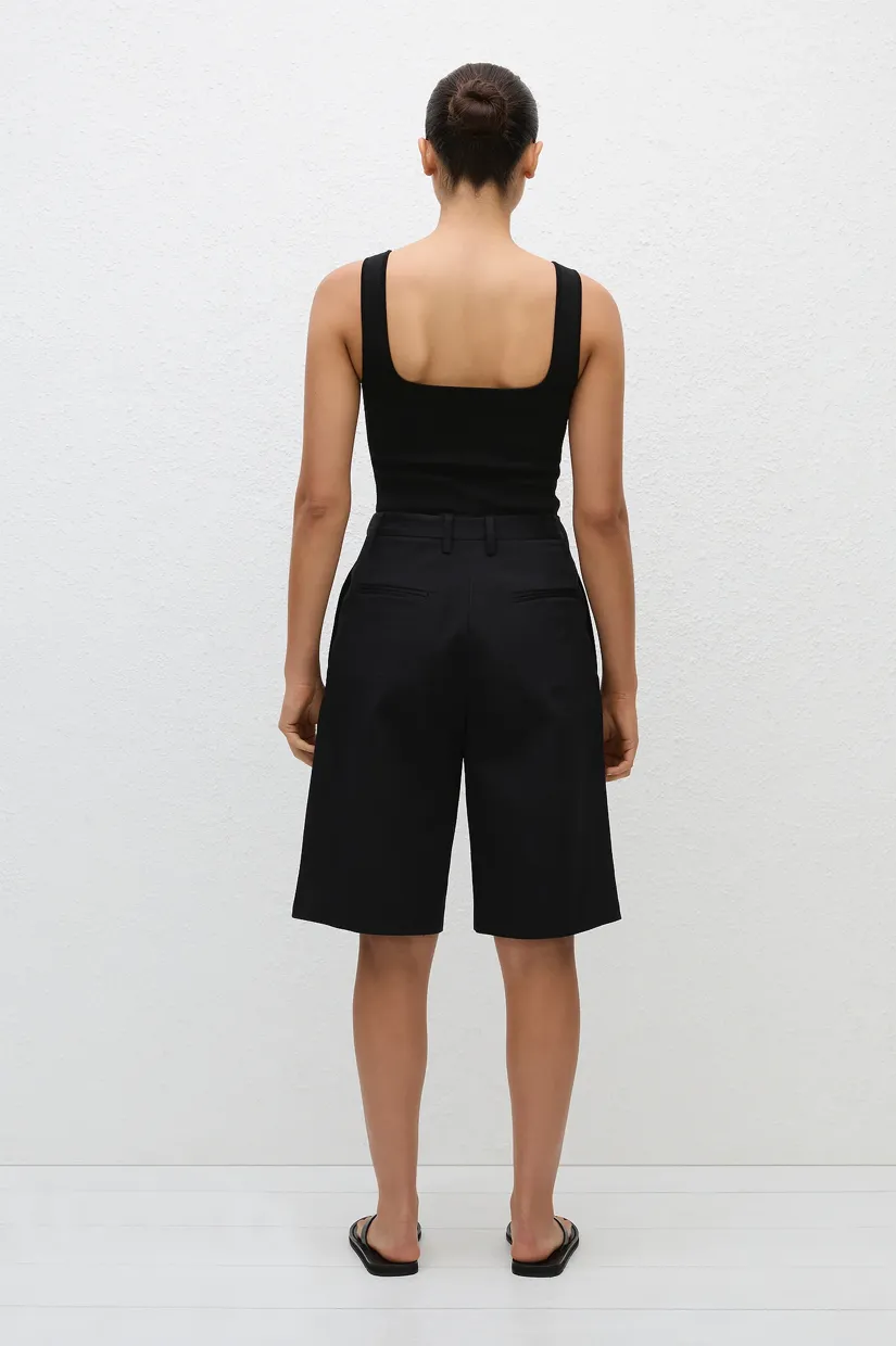 Matteau Long Chino Short - Black