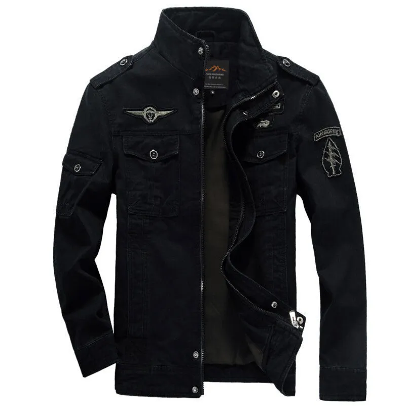 Men Military Army jackets plus size 6XL cost outerwear embroidery mens jacket