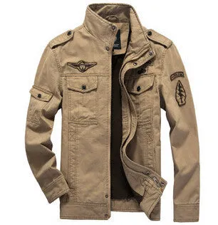 Men Military Army jackets plus size 6XL cost outerwear embroidery mens jacket