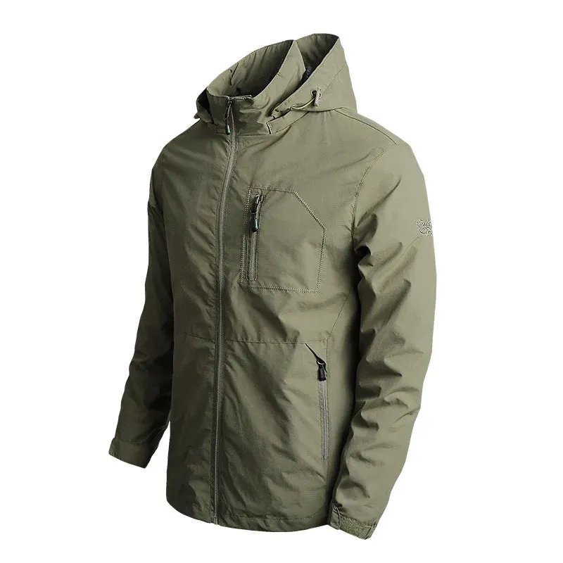 Men's Jackets Waterproof Military Hooded Jacket Windbreaker Outdoor Camping Sports Elastic Coat Male Clothing Thin Overcoat