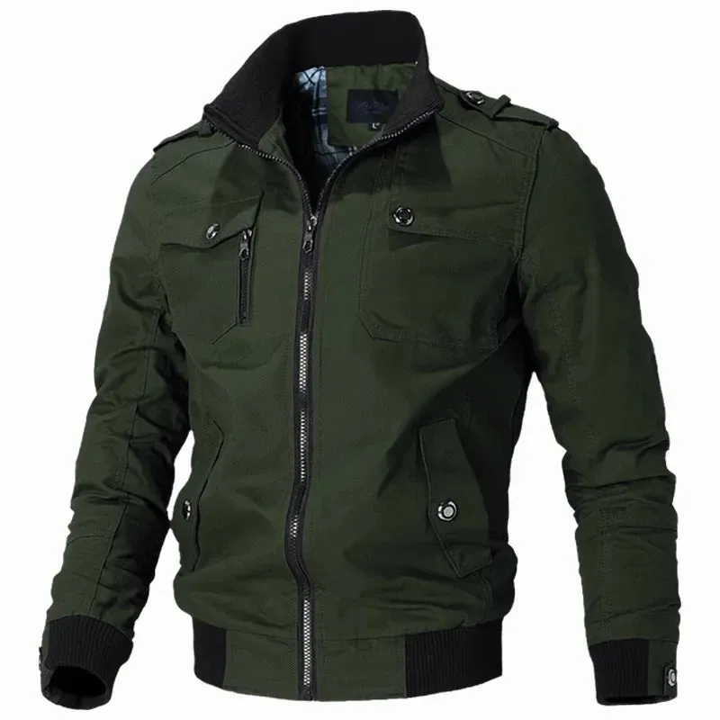 Military Bomber Jacket Men Spring Autumn Casual Multi-pocket Pilot Jackets Male Army Cargo Flight Mens Jackets