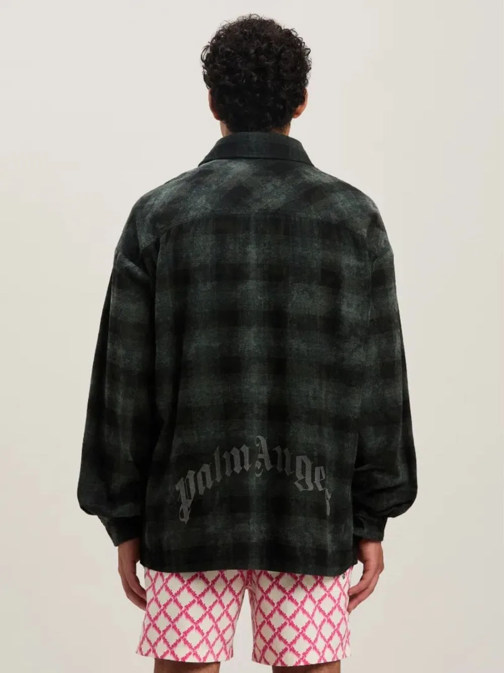 Military Green Curved Logo Check Shirt