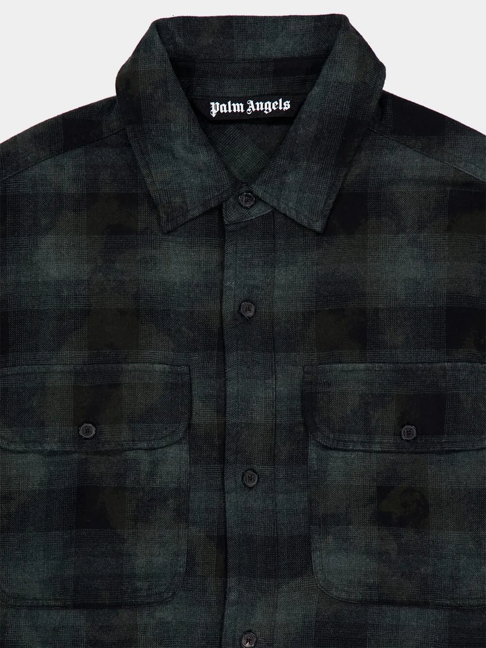 Military Green Curved Logo Check Shirt