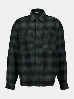 Military Green Curved Logo Check Shirt