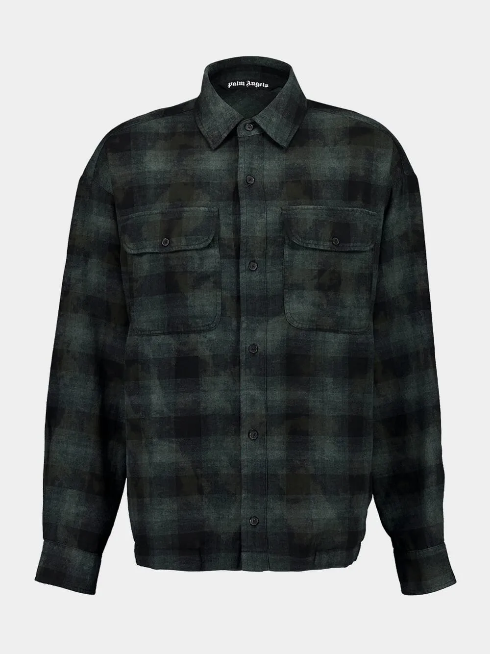 Military Green Curved Logo Check Shirt