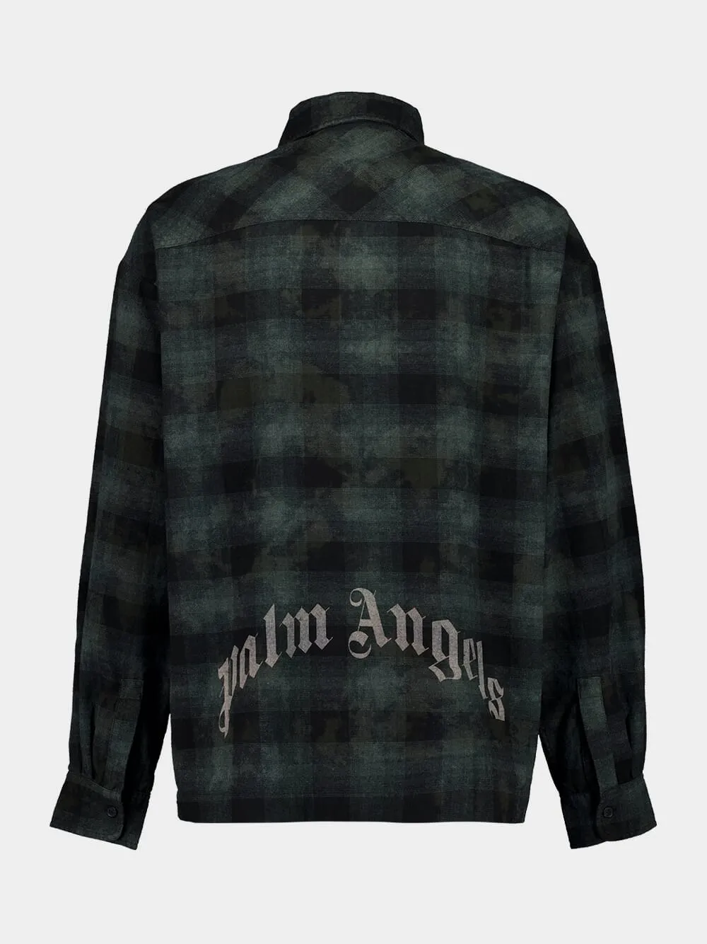 Military Green Curved Logo Check Shirt