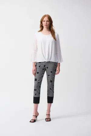 Millennium Plaid and Dot Print Crop Pants