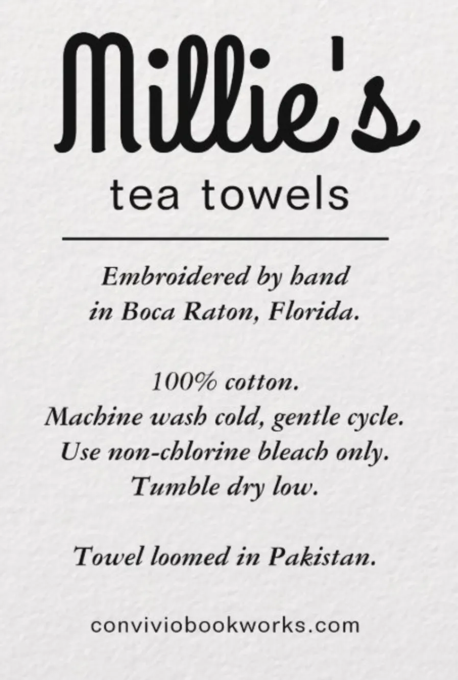 Millie's Tea Towels, Hand Embroidered: Vintage Trucks (7 to choose from)
