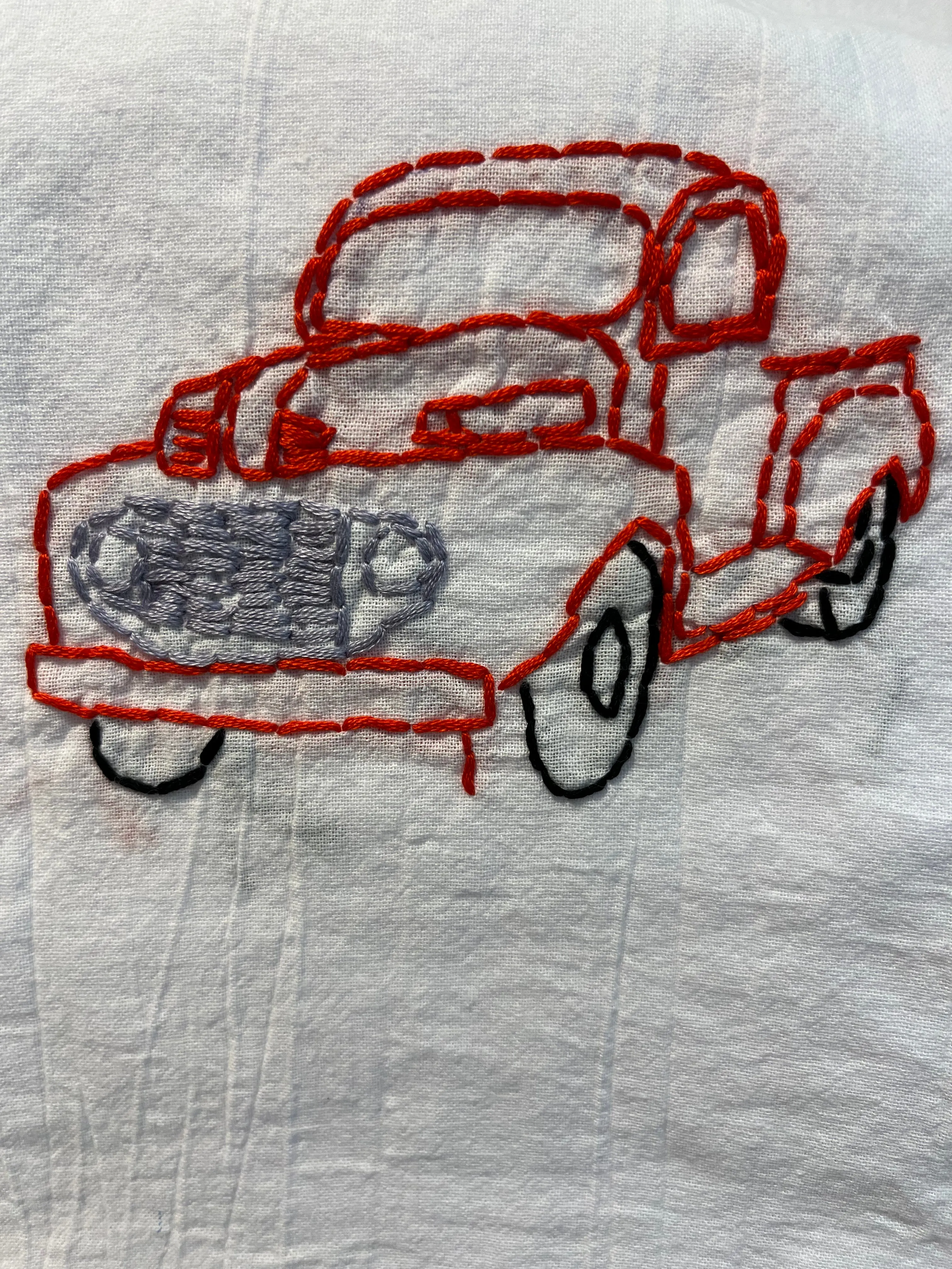 Millie's Tea Towels, Hand Embroidered: Vintage Trucks (7 to choose from)
