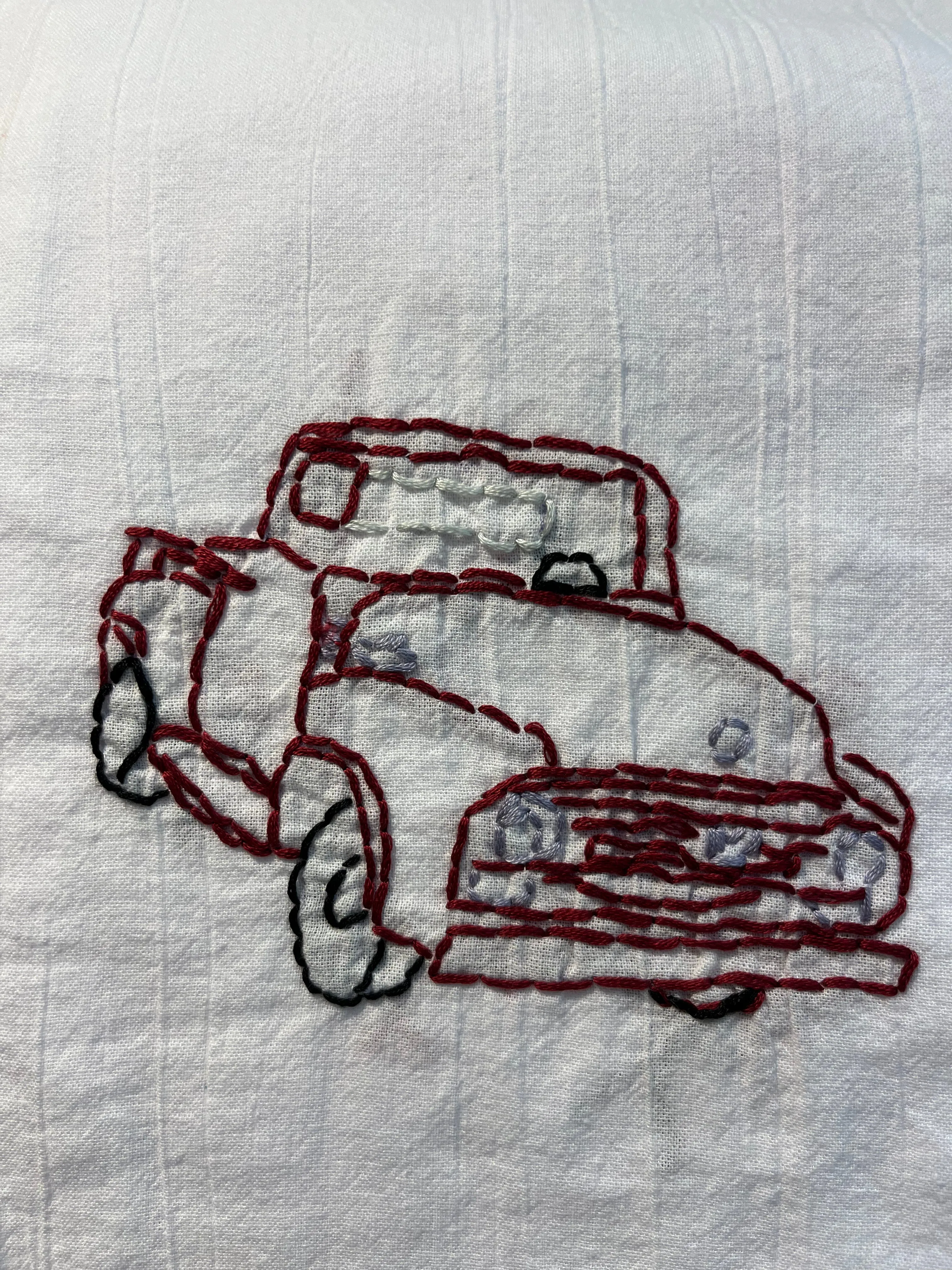 Millie's Tea Towels, Hand Embroidered: Vintage Trucks (7 to choose from)