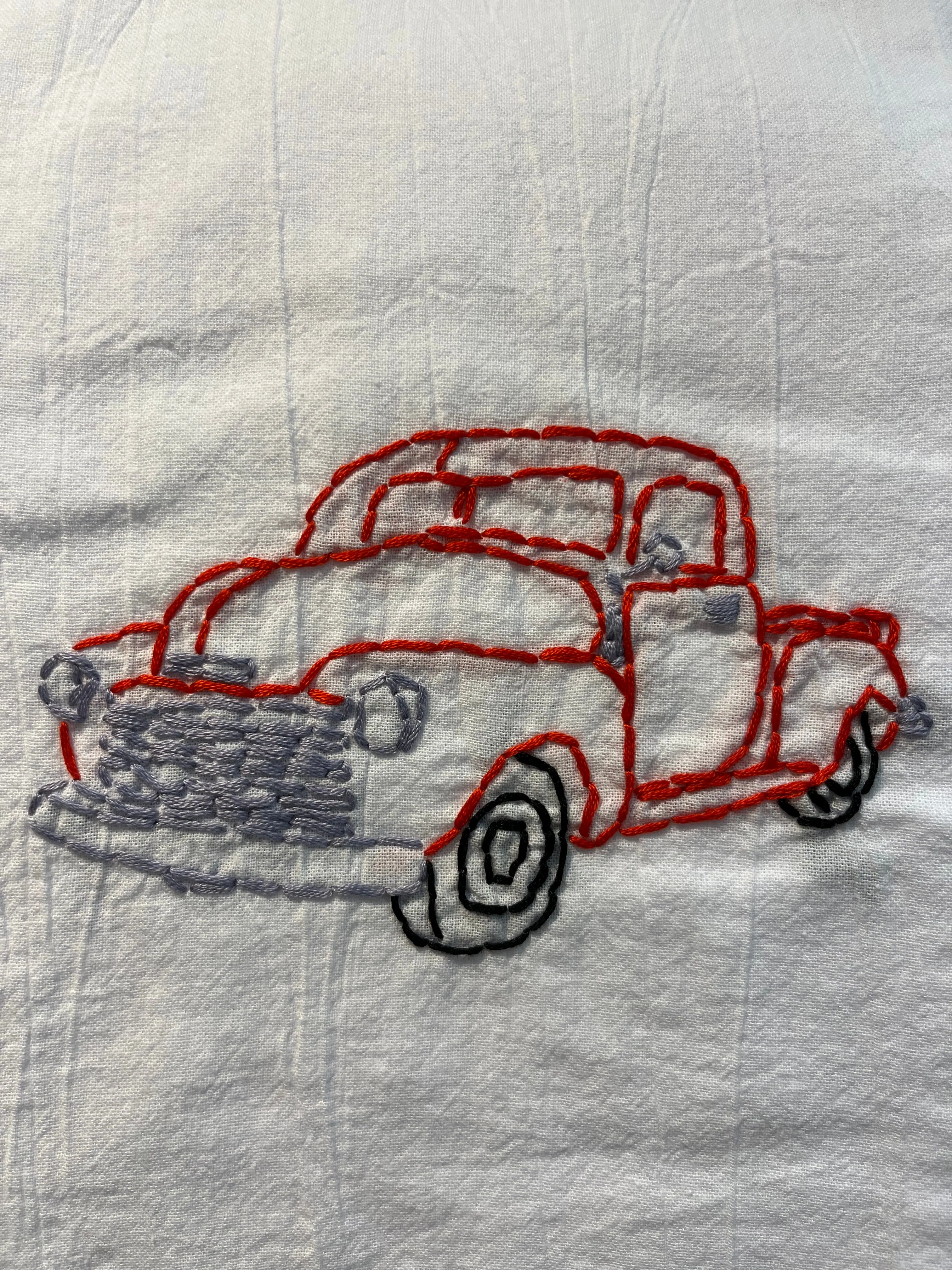 Millie's Tea Towels, Hand Embroidered: Vintage Trucks (7 to choose from)