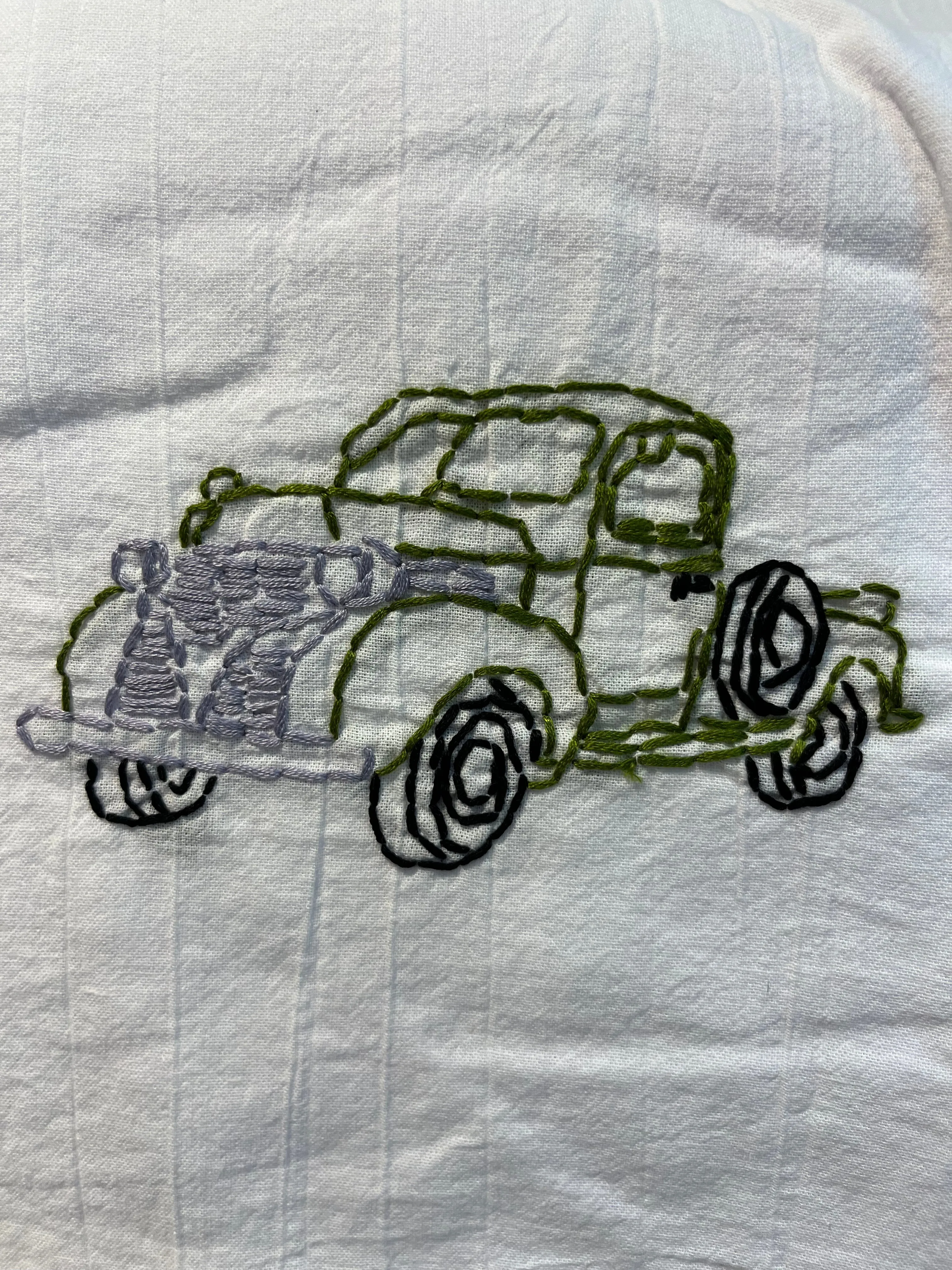 Millie's Tea Towels, Hand Embroidered: Vintage Trucks (7 to choose from)