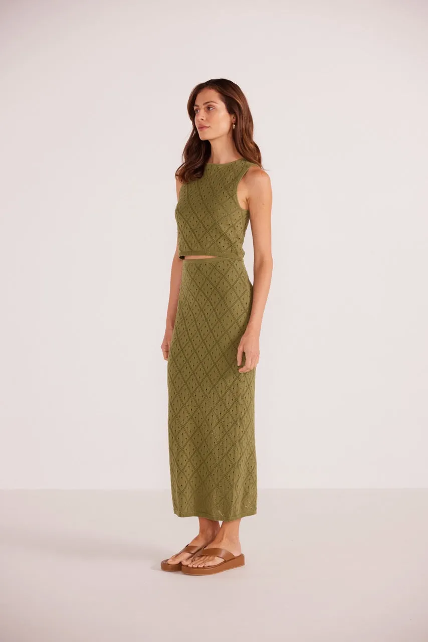 MINKPINK | Solano Diamond Knit Midi Skirt
