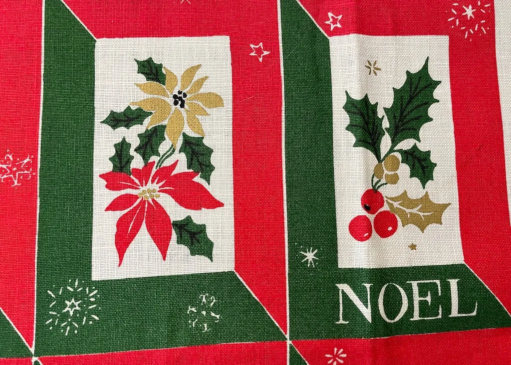 MINTY Vintage Christmas Tea Towel Santa Angel Snowman and More