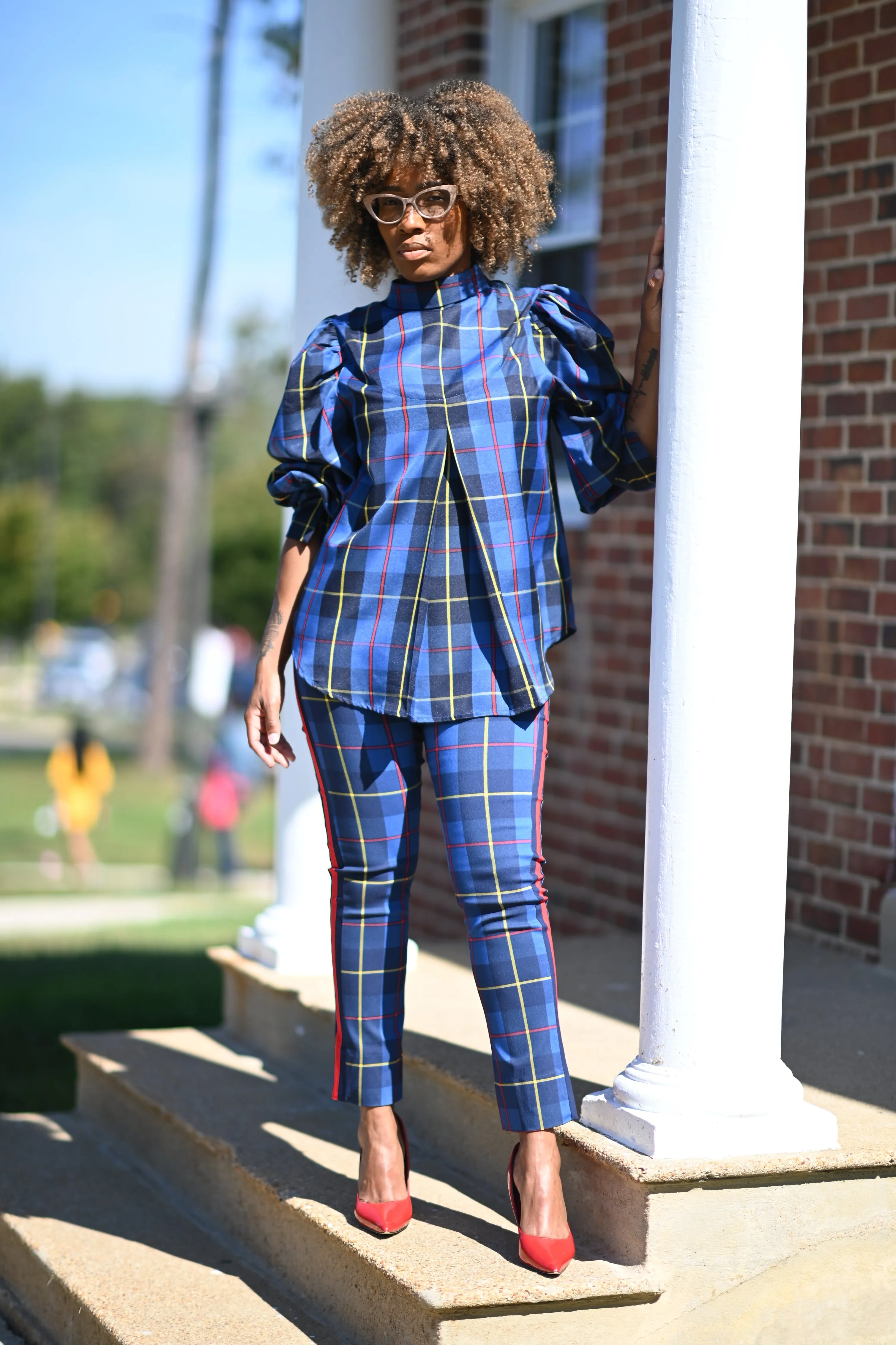 Miseducation Blue Plaid Pants