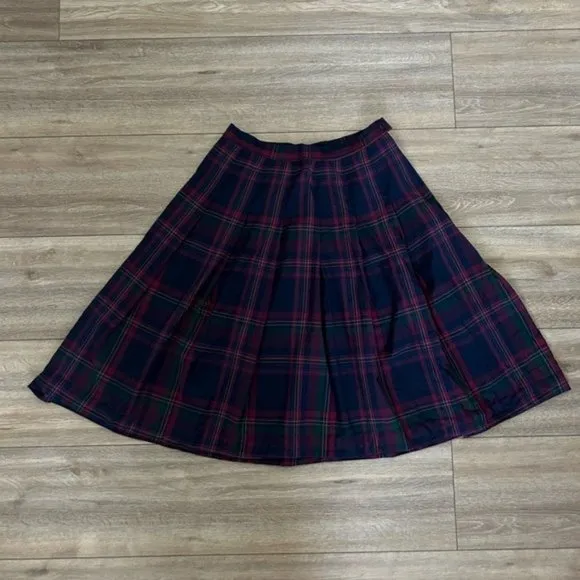 Miss Pendleton Vintage Virgin Wool Plaid Midi Skirt, No Size Tag (Med?)