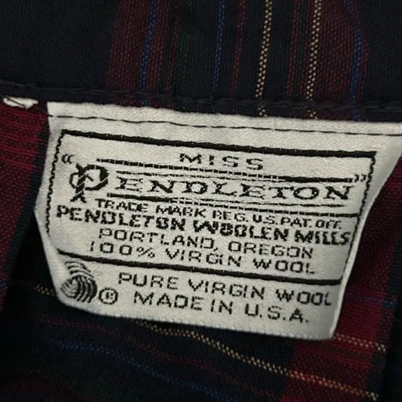 Miss Pendleton Vintage Virgin Wool Plaid Midi Skirt, No Size Tag (Med?)