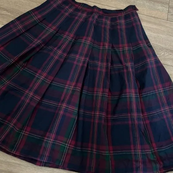 Miss Pendleton Vintage Virgin Wool Plaid Midi Skirt, No Size Tag (Med?)