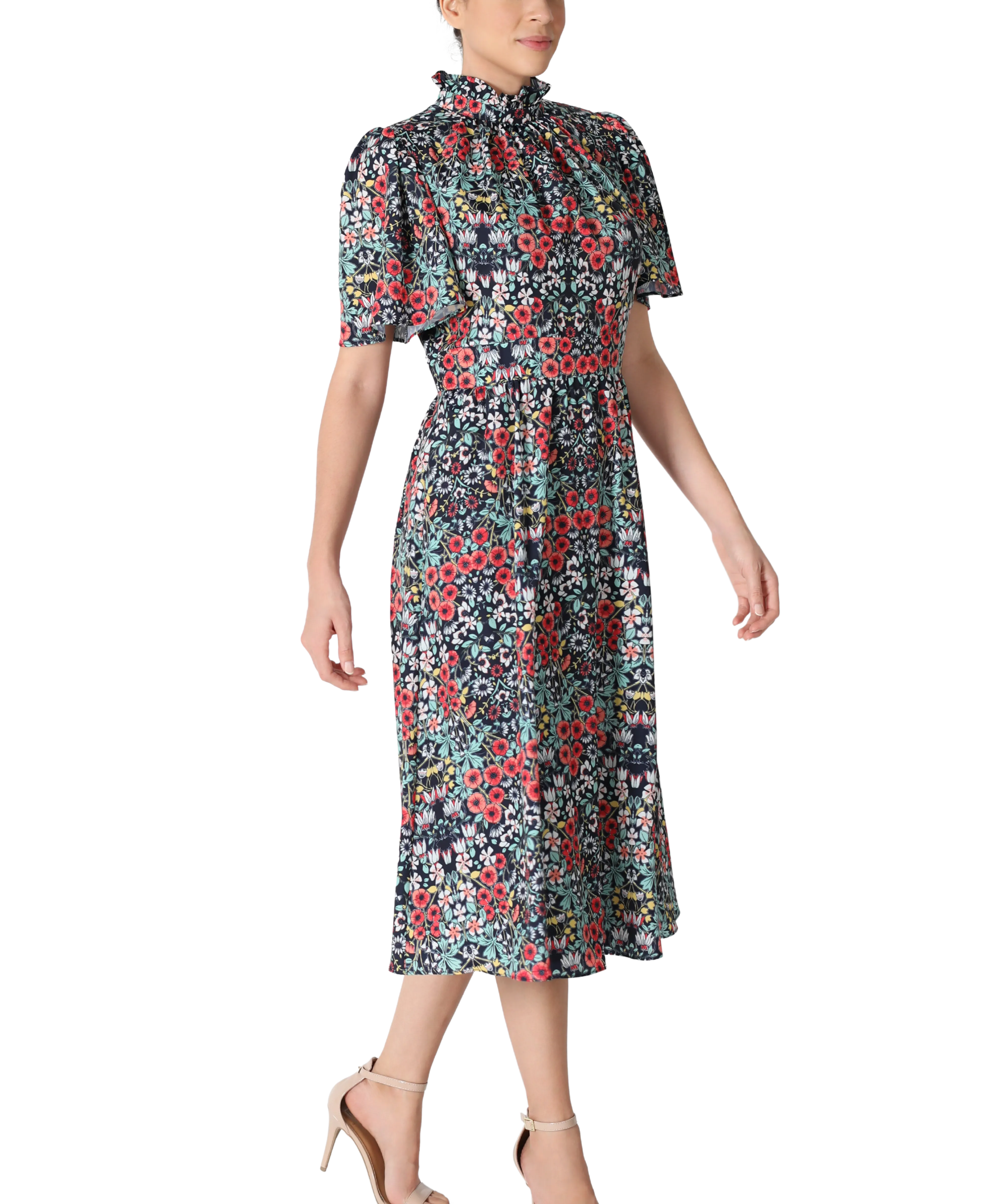 Mock Neck A-Line Dress