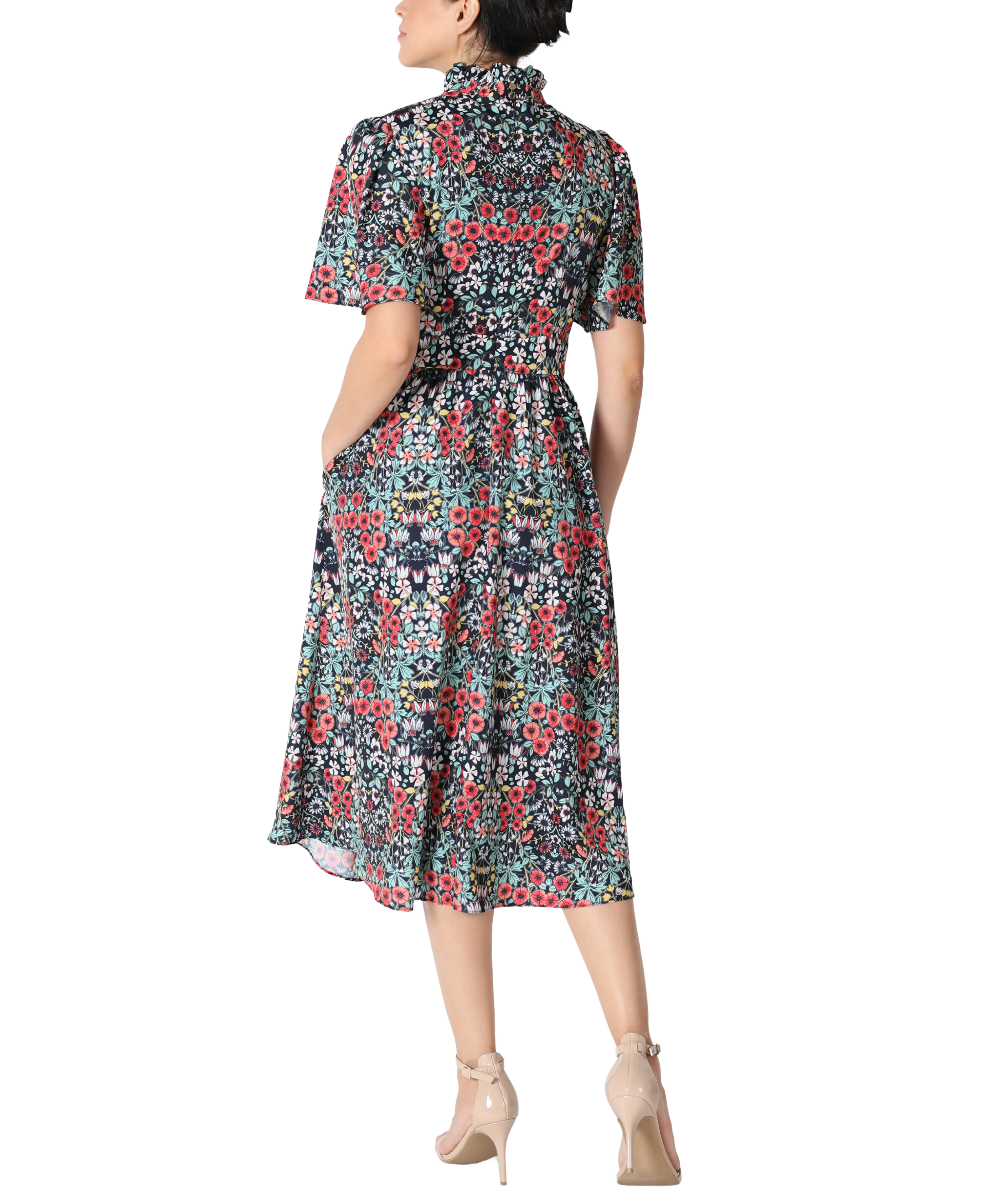 Mock Neck A-Line Dress