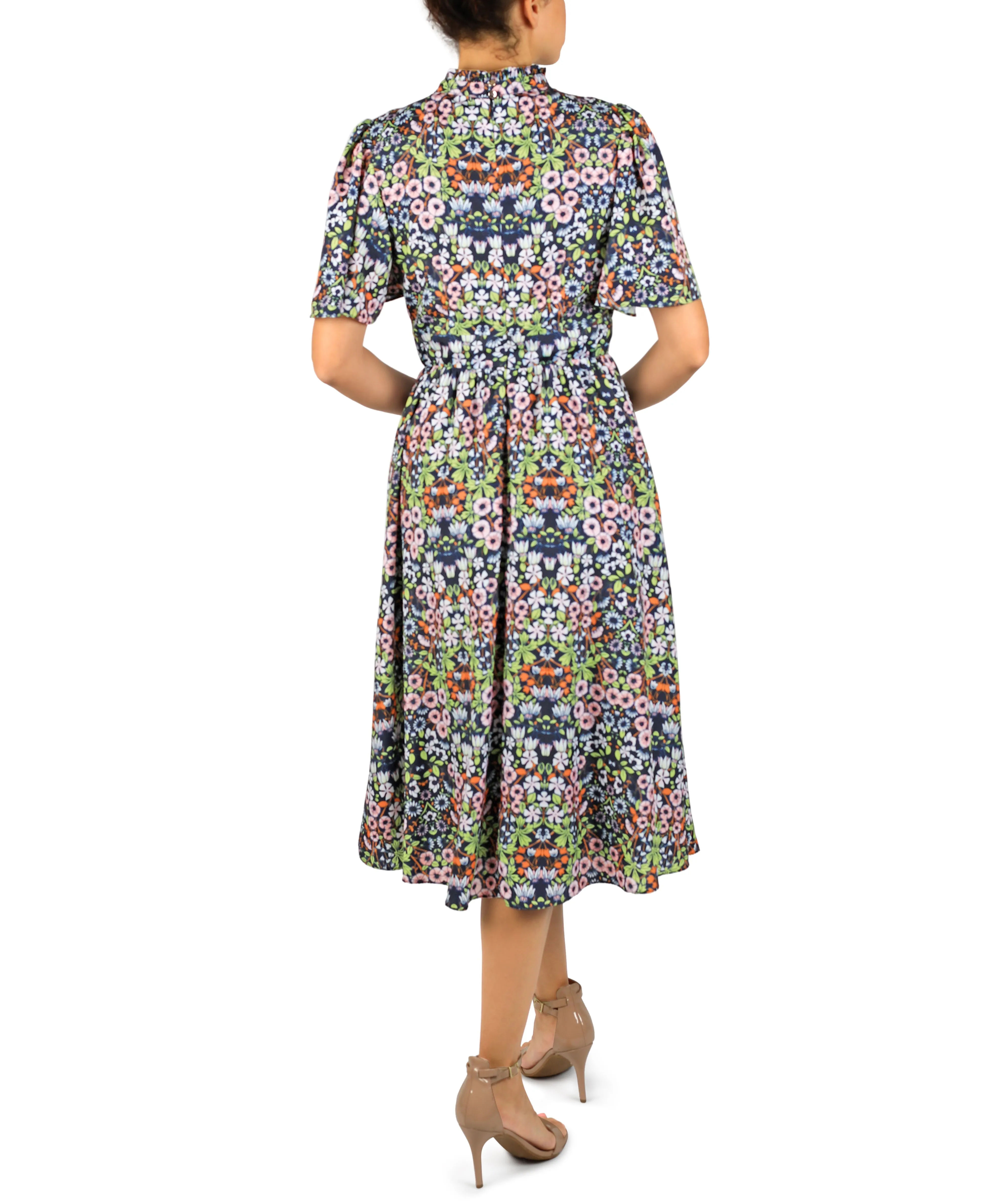Mock Neck A-Line Dress