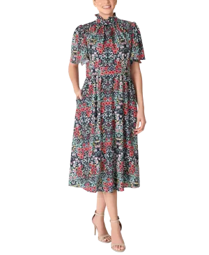 Mock Neck A-Line Dress