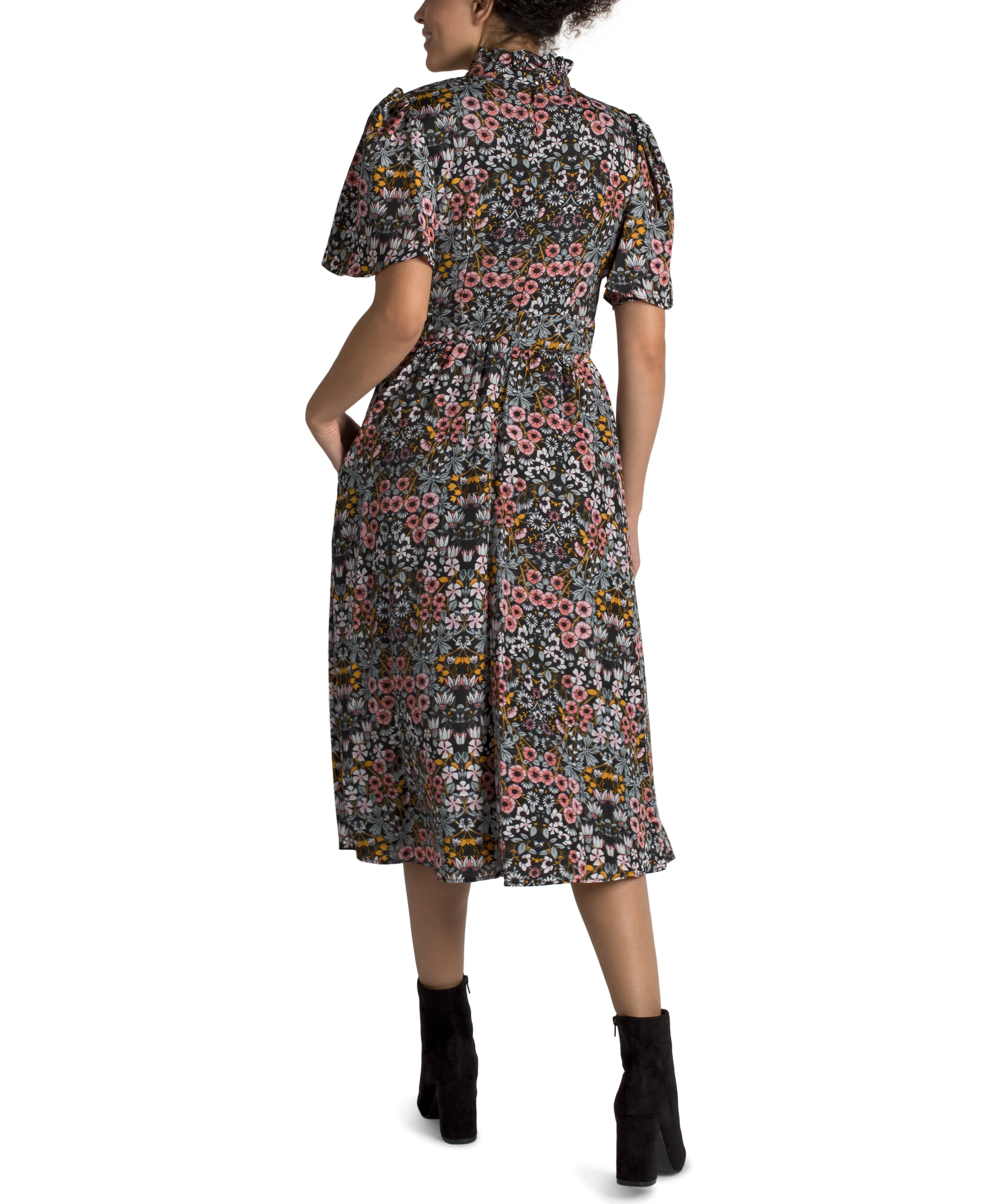 Mock Neck A-Line Dress