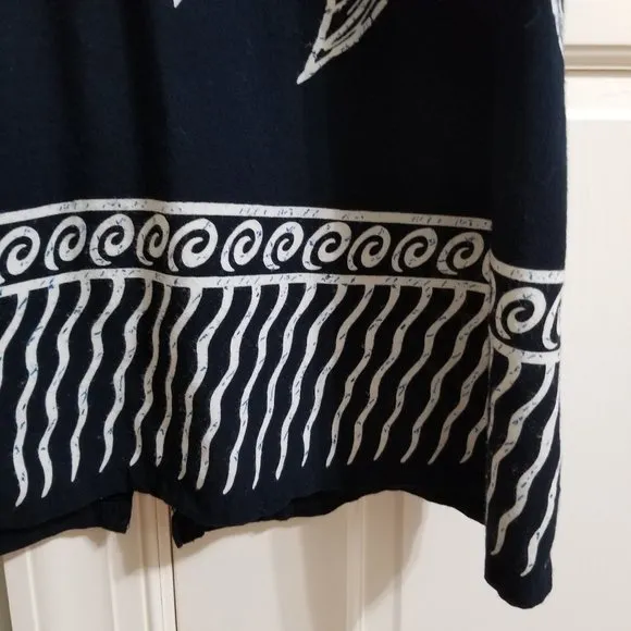 MTB Meant To Be dress Medium fish print midi maxi back slit VINTAGE boho hippie