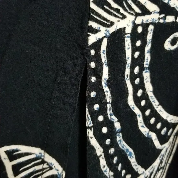MTB Meant To Be dress Medium fish print midi maxi back slit VINTAGE boho hippie