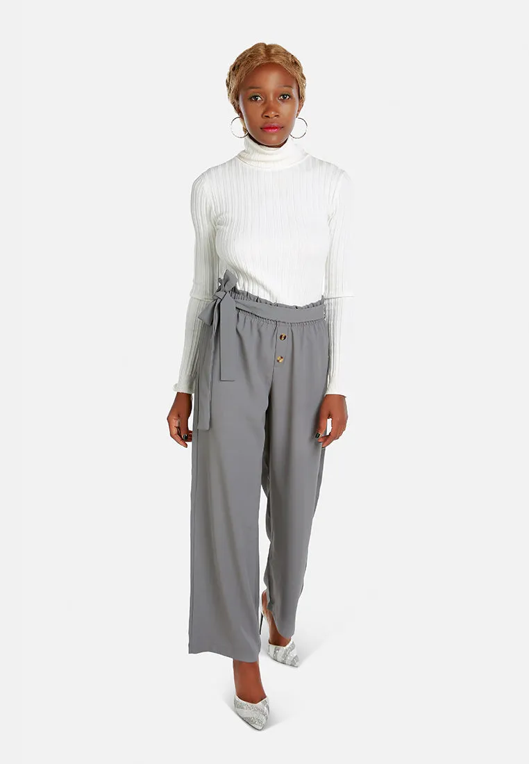 Multi Button High Waisted Pants