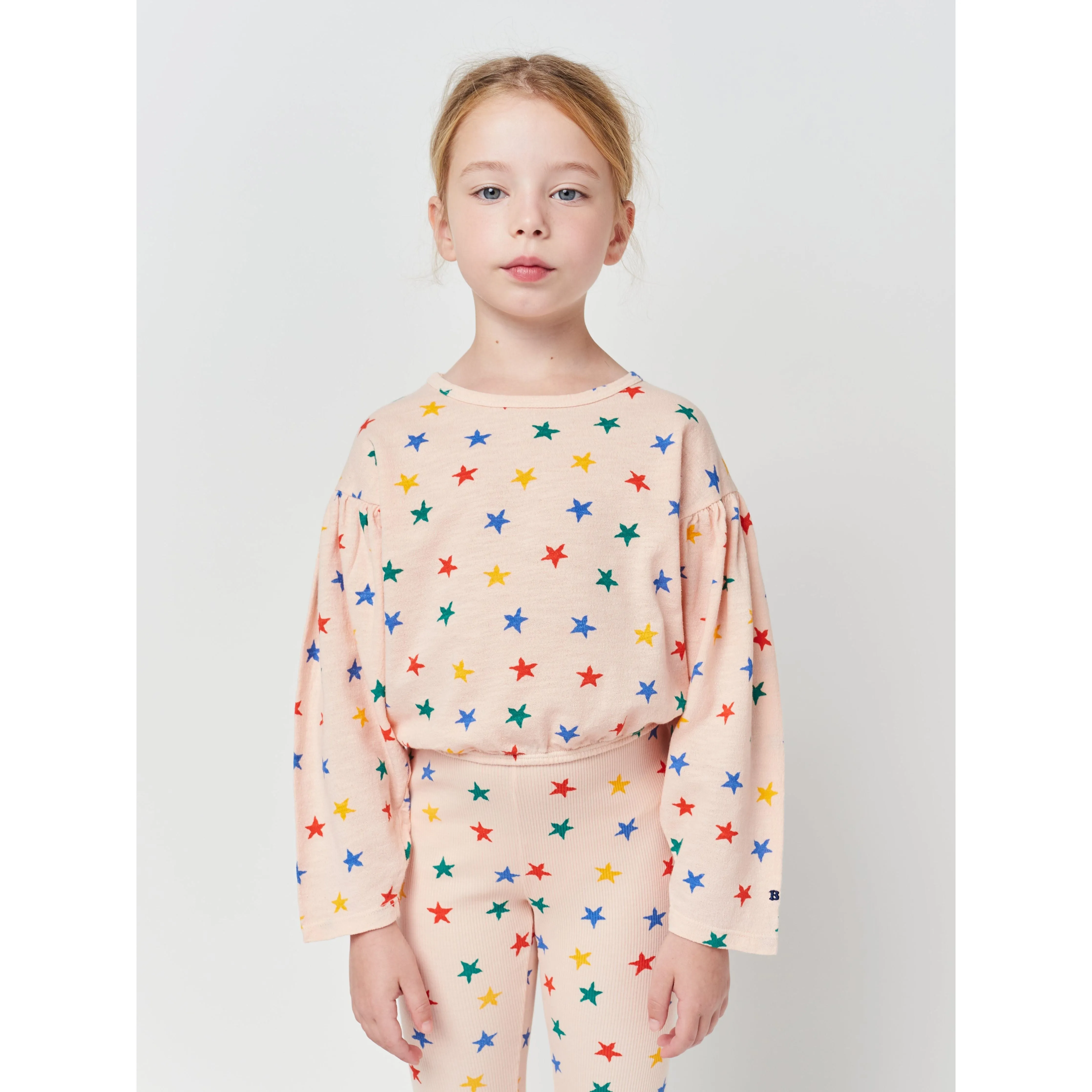 Multicolor Stars All Over Long Sleeve T-Shirt