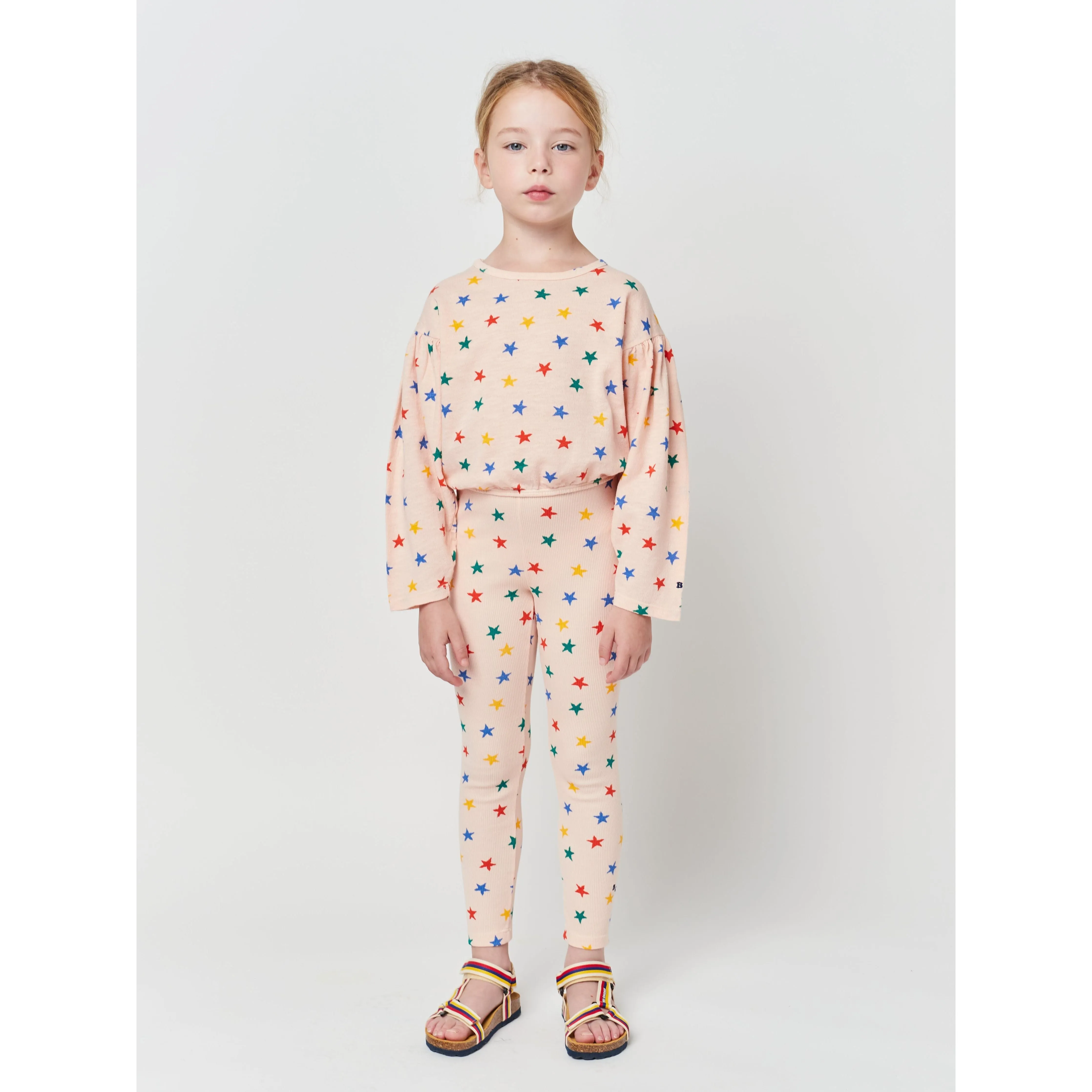 Multicolor Stars All Over Long Sleeve T-Shirt