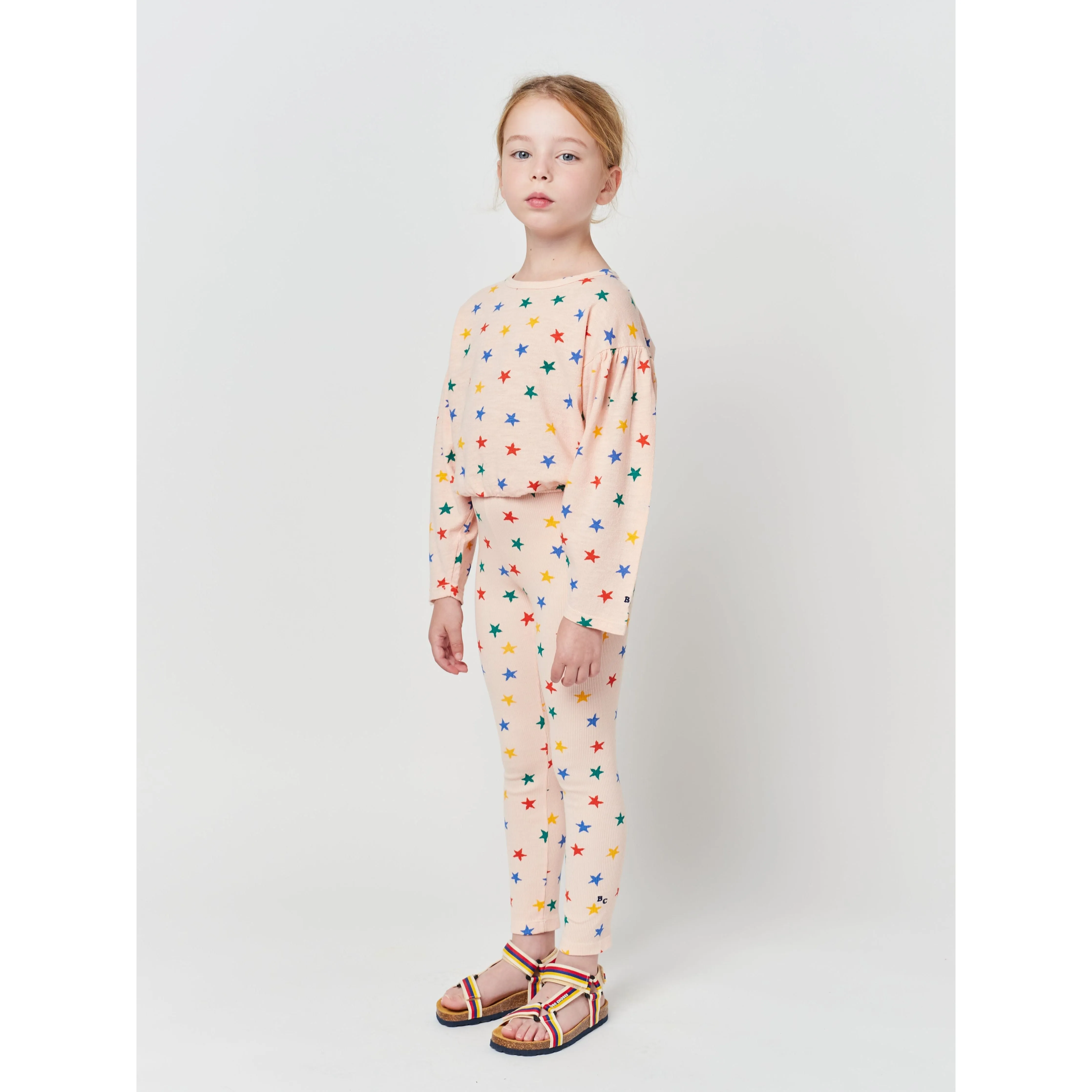 Multicolor Stars All Over Long Sleeve T-Shirt