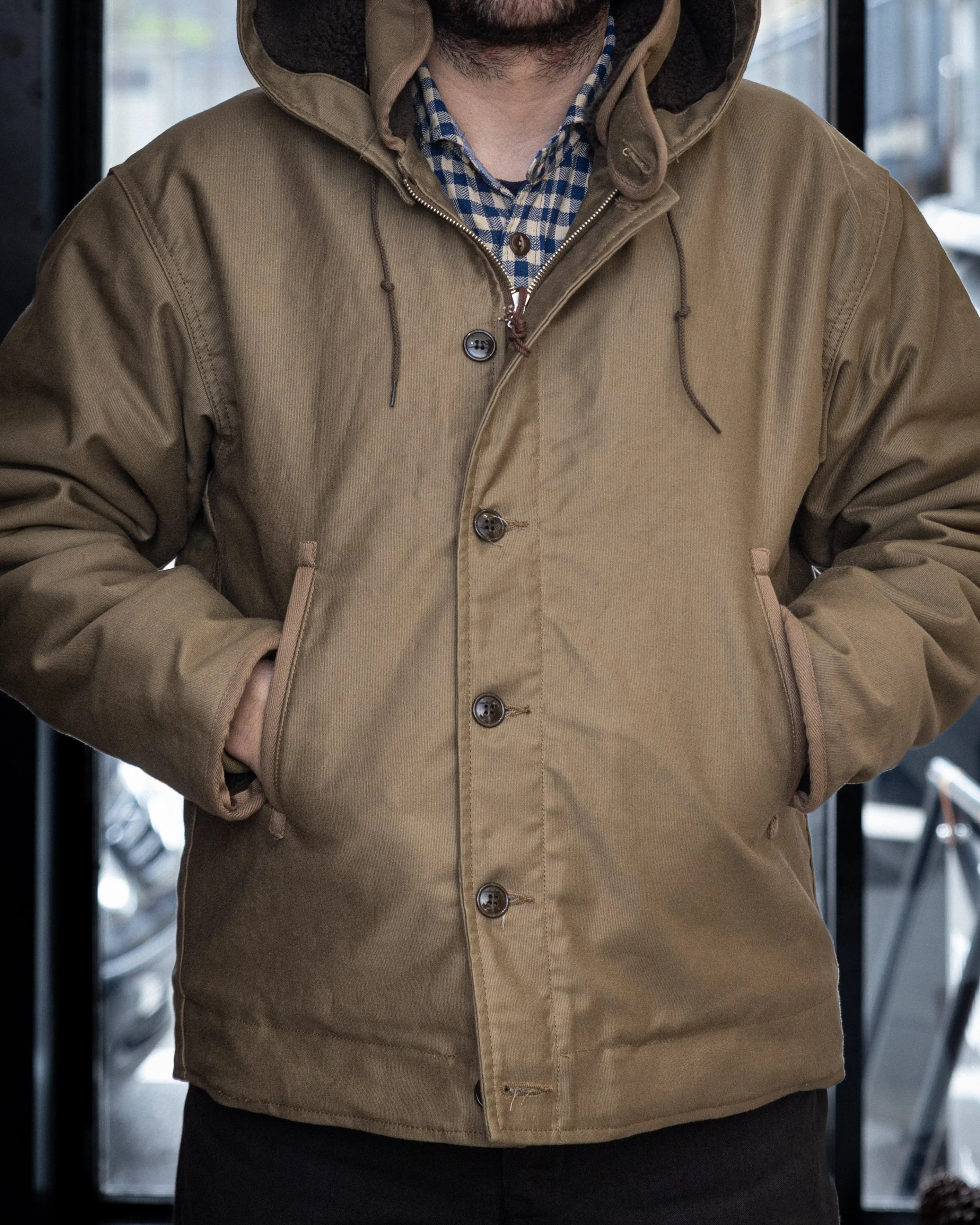 Navigateur French Deck Jacket in Olive Jungle Cloth