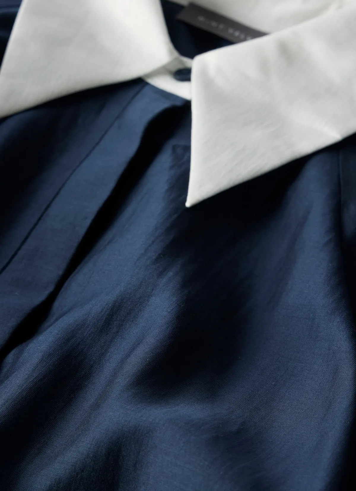 Navy Contrast Collar Shirt