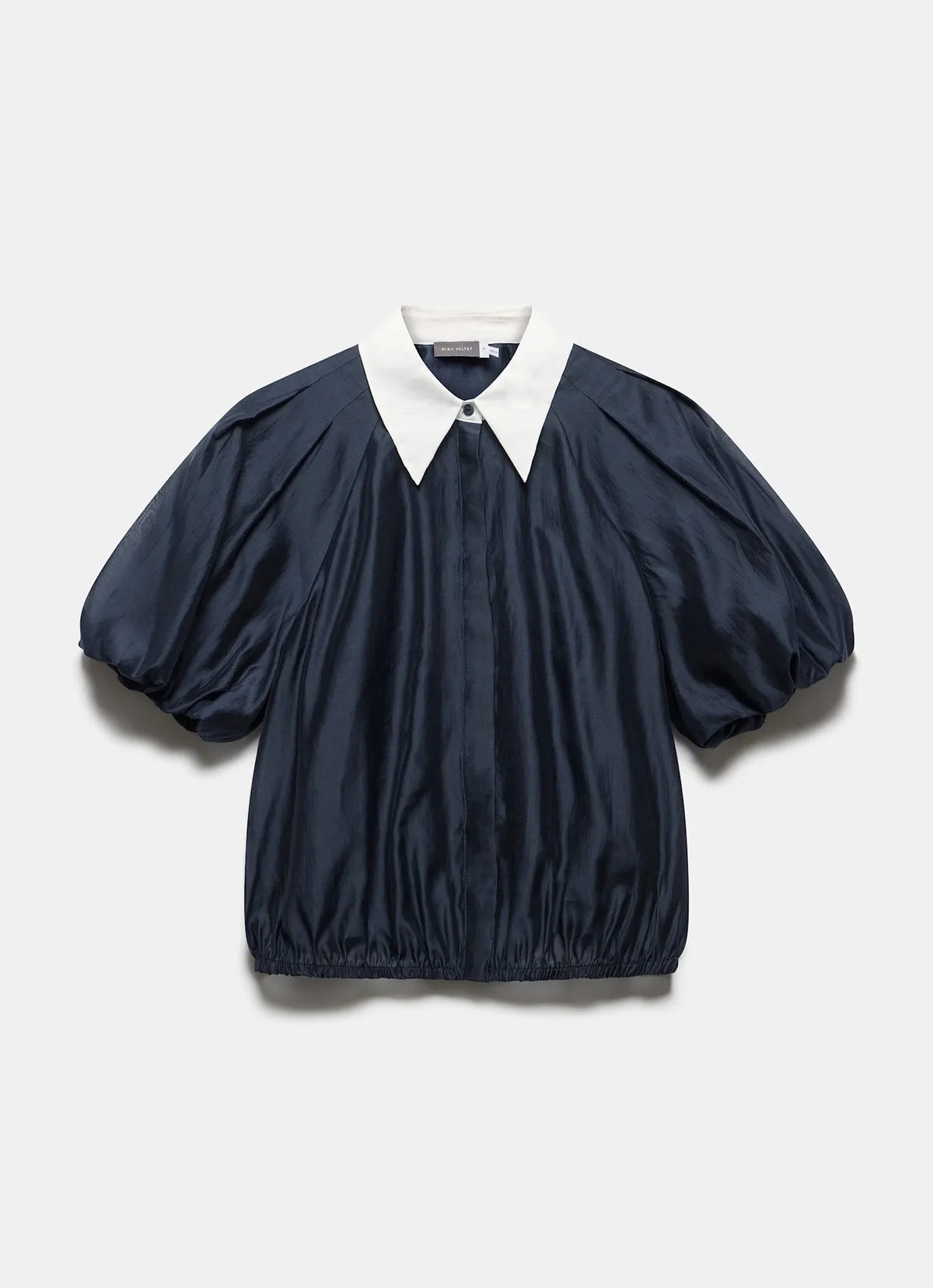 Navy Contrast Collar Shirt