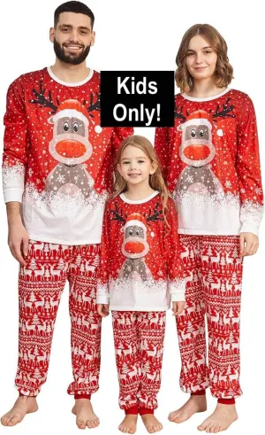 NEW Christmas Pajamas, 2 Piece Christmas Sleepwear Set Long Sleeve Clothes and Pants Christmas Pajamas Set for Kids, Sz 4T, Retails $43